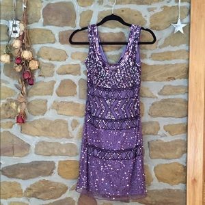 NWT lavender 20s style embroidered sparkly dress